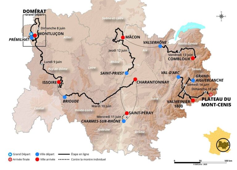 2025 Critérium du Dauphiné hylder Romain Bardet i Frenchman's Last Pro Road Race