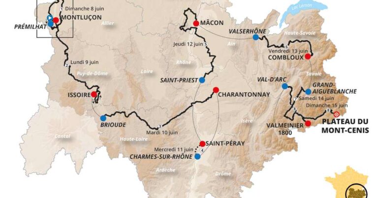 Critérium du Dauphiné 2025: Faser og rute