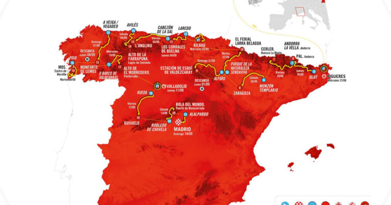 Vuelta A Espana 2025: Rute – Alle faser af den spanske turné